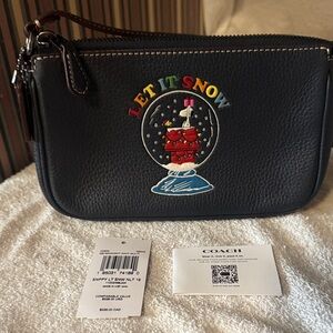 Coach navy nolita 19 with Snow Globe Design